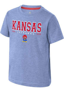 Colosseum Kansas Jayhawks Toddler Blue Hawkins Short Sleeve T-Shirt