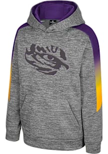 Colosseum LSU Tigers Youth Grey The Gang Long Sleeve Hoodie