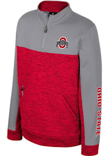 Colosseum Ohio State Buckeyes Youth Red Jake Long Sleeve Quarter Zip Shirt