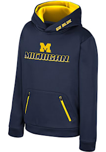 Colosseum Michigan Wolverines Youth Blue Fin Long Sleeve Hoodie