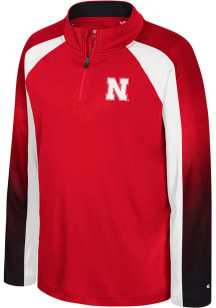 Youth Nebraska Cornhuskers Red Colosseum Ice King Long Sleeve Quarter Zip