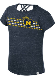 Toddler Girls Michigan Wolverines Navy Blue Colosseum Star Court Short Sleeve T-Shirt