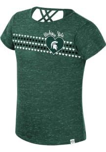 Colosseum Michigan State Spartans Toddler Girls Green Star Court Short Sleeve T-Shirt
