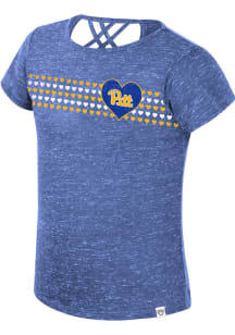Colosseum Pitt Panthers Toddler Girls Blue Star Court Short Sleeve T-Shirt