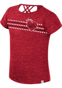 Colosseum Arkansas Razorbacks Toddler Girls Cardinal Star Court Short Sleeve T-Shirt
