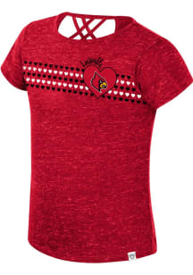 Colosseum Louisville Cardinals Toddler Girls Red Star Court Short Sleeve T-Shirt