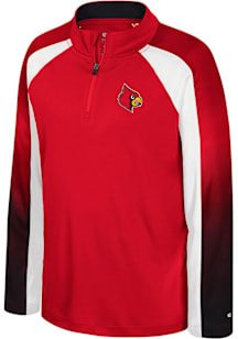 Colosseum Louisville Cardinals Youth Red Ice King Long Sleeve Quarter Zip Shirt