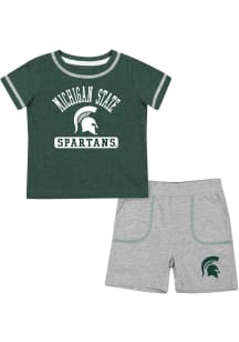 Colosseum Michigan State Spartans Infant Green Hawkins Set Top and Bottom