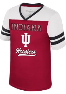 Girls Indiana Hoosiers Cardinal Colosseum Princess Bubblegum Short Sleeve Fashion T-Shirt