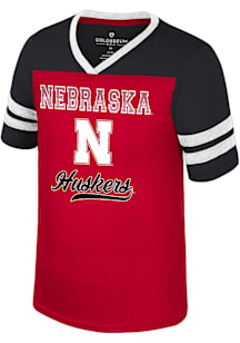 Colosseum Nebraska Cornhuskers Girls Red Princess Bubblegum Short Sleeve Fashion T-Shirt