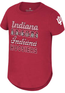 Girls Indiana Hoosiers Cardinal Colosseum Flame Princess Short Sleeve Fashion T-Shirt