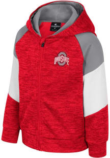 Toddler Ohio State Buckeyes Red Colosseum Spirit Hollow Long Sleeve Full Zip Sweatshirt