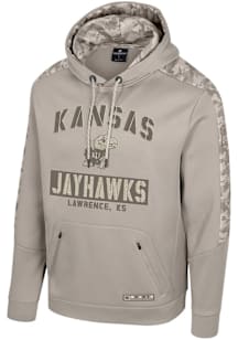Colosseum Kansas Jayhawks Mens Tan OHT Battalion Hood