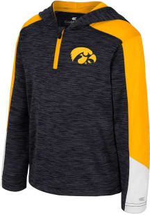 Toddler Iowa Hawkeyes Black Colosseum Up-Ton Long Sleeve Qtr Zip