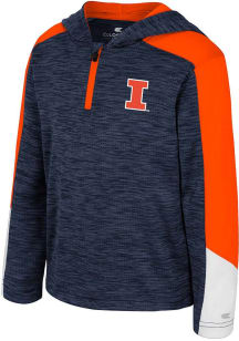 Toddler Illinois Fighting Illini Navy Blue Colosseum Up-Ton Long Sleeve Qtr Zip