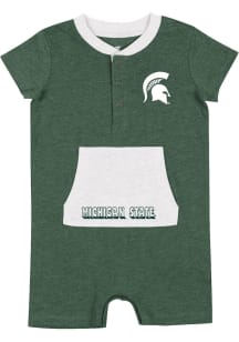 Colosseum Michigan State Spartans Baby Green Wheeler Romper Short Sleeve One Piece