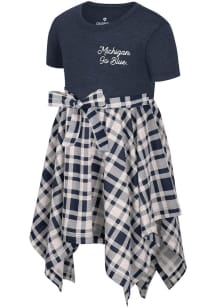 Toddler Girls Michigan Wolverines Blue Colosseum Marceline Short Sleeve Dress