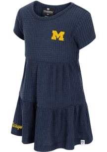 Toddler Girls Michigan Wolverines Blue Colosseum Beautopia Short Sleeve Dress