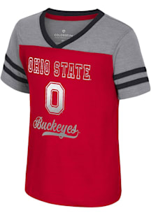 Colosseum Ohio State Buckeyes Toddler Girls Red Princess Bubblegum Short Sleeve Fashion T-Shirt