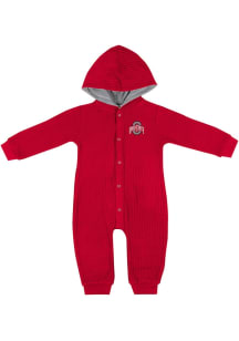 Baby Ohio State Buckeyes Red Colosseum Lumpy Space Long Sleeve One Piece