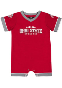 Baby Ohio State Buckeyes Red Colosseum Candy Kingdom Short Sleeve One Piece