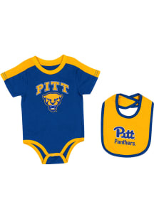 Colosseum Pitt Panthers Baby Gold Encore Set One Piece with Bib