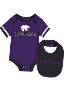 Baby K-State Wildcats Purple Colosseum The Gift One Piece with Bib Set