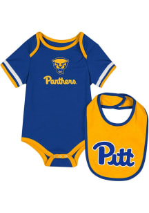 Colosseum Pitt Panthers Baby Blue The Gift Set One Piece with Bib