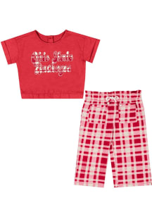 Infant Girls Ohio State Buckeyes Red Colosseum Sky Castle Top and Bottom Set