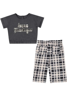 Infant Girls Iowa Hawkeyes Black Colosseum Sky Castle Top and Bottom Set