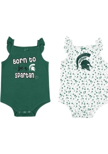 Baby Michigan State Spartans Green Colosseum Hopper 2pk One Piece Set