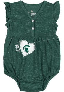 Baby Michigan State Spartans Green Colosseum Nancy Short Sleeve One Piece