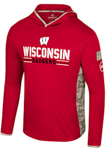 Colosseum Wisconsin Badgers Mens Red OHT Company Hood
