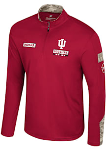 Colosseum Indiana Hoosiers Mens Cardinal OHT Company Long Sleeve Qtr Zip Pullover