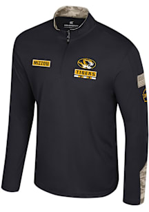 Colosseum Missouri Tigers Mens Black OHT Company Long Sleeve Qtr Zip Pullover