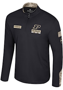 Colosseum Purdue Boilermakers Mens Black OHT Company Long Sleeve Qtr Zip Pullover