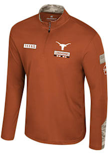 Colosseum Texas Longhorns Mens Burnt Orange OHT Company Long Sleeve Qtr Zip Pullover