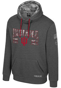 Colosseum Indiana Hoosiers Mens Grey OHT Squad Long Sleeve Hoodie