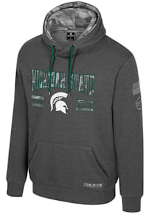 Colosseum Michigan State Spartans Mens Grey OHT Squad Long Sleeve Hoodie