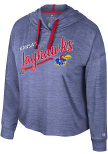 Colosseum Kansas Jayhawks Womens Blue Marina Hooded Sweatshirt