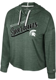 Colosseum Michigan State Spartans Womens Green Marina Hooded Sweatshirt