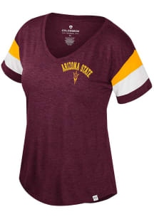 Colosseum Arizona State Sun Devils Womens Maroon Delacroix Short Sleeve T-Shirt