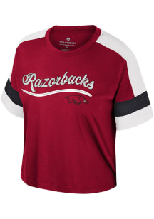 Colosseum Arkansas Razorbacks Womens Cardinal Diamond Short Sleeve T-Shirt