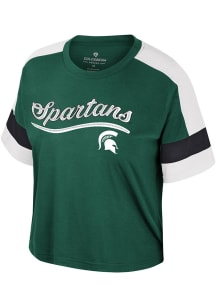 Colosseum Michigan State Spartans Womens Green Diamond Short Sleeve T-Shirt