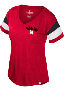 Colosseum Nebraska Cornhuskers Womens Red Delacroix Short Sleeve T-Shirt