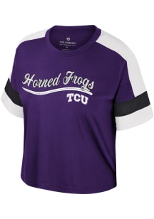 Colosseum TCU Horned Frogs Womens Purple Diamond Short Sleeve T-Shirt
