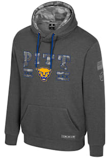 Mens Pitt Panthers Grey Colosseum OHT Squad Hooded Sweatshirt