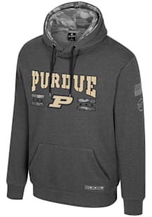 Colosseum Purdue Boilermakers Mens Grey OHT Squad Long Sleeve Hoodie
