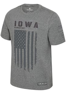 Iowa Hawkeyes Grey Colosseum OHT Active Duty Short Sleeve T Shirt