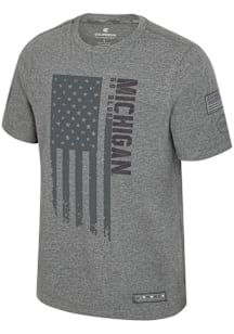 Colosseum Michigan Wolverines Grey OHT Active Duty Short Sleeve T Shirt